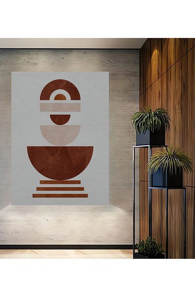 Teona Ahşap Minimalist Geometric Lemn MDF Dreptunghi Decorativ Acasă, Locul de Muncă Pictură Perete