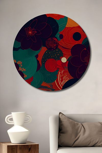 Teona Ahşap Floare Geometrică Abstractă Decorativă Lemn MDF Rotund Acasă, Locul de Muncă Pictură Perete
