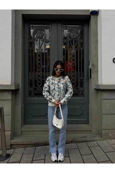 Butik Beyza Bluză din țesătură din tul brodat cu flori