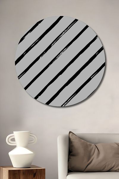 Teona Ahşap Model liniar minimalist decorativ din lemn MDF rotund pentru pictura de perete acasa, loc de munca