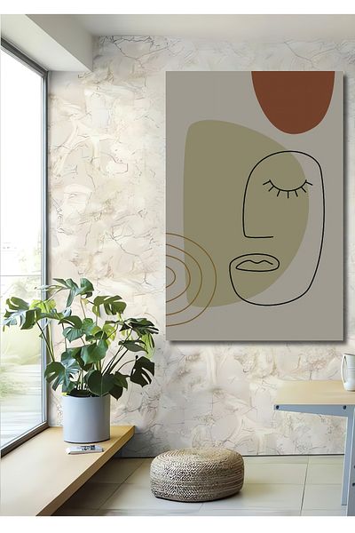 Teona Ahşap Artă facială minimalistă decorativă din lemn MDF dreptunghiulară pentru pictură murală acasă, la locul de muncă