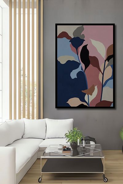 Teona Ahşap Motiv de plante abstracte din lemn decorativ MDF dreptunghiular pentru pictura de perete acasa, loc de munca
