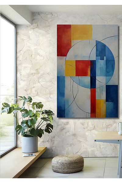 Teona Ahşap Modern Minimalist Colorat Abstract Geometric Decorativ Lemn MDF Dreptunghi Acasă, Locul de Muncă Pictură de perete