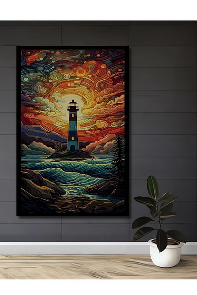 Teona Ahşap Fermecător Lantern Scenic Decorativ Lemn MDF Dreptunghi Acasă, Locul de Muncă Pictură Perete