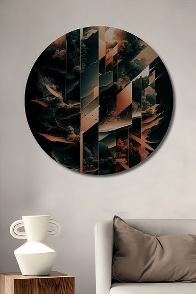 Teona Ahşap Abstracție Futuristic Nor Wood MDF Rotund Decorativ Acasă, Locul de Muncă Pictură murală