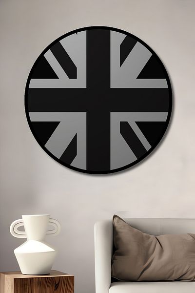 Teona Ahşap Drapelul Regatului Unit din lemn MDF rotund decorativ pentru casa, locul de munca pictura pe perete