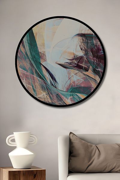 Teona Ahşap Modern Abstract Waves Decorativ Lemn MDF Rotund Acasă, Locul de Afaceri Pictură Perete
