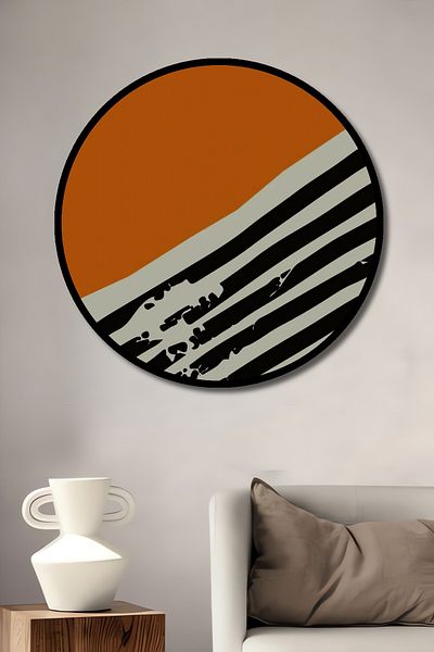 Teona Ahşap Model abstract de val din lemn decorativ MDF rotund pentru pictură de perete acasă, la locul de muncă