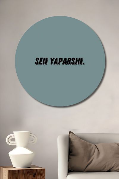 Teona Ahşap Tu faceți citat inspirațional din lemn MDF rotund decorativ pentru acasă, locul de muncă pictură murală