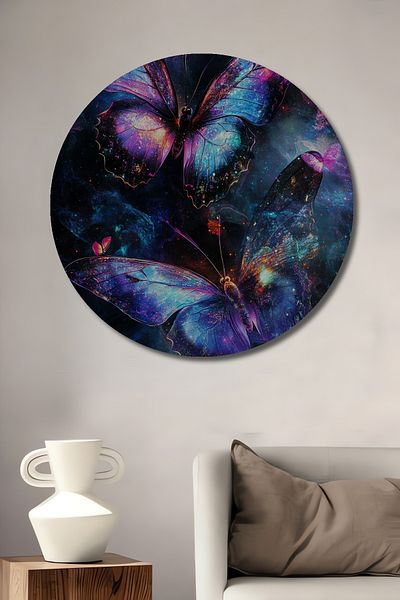 Teona Ahşap Decorativ Fluturi Mitici Lemn MDF Rotund Casa, Locul de Muncă Pictură Perete