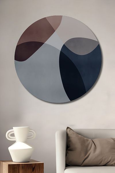 Teona Ahşap Modele geometrice abstracte Decorative din lemn MDF rotund pentru pictura de perete acasa, loc de munca