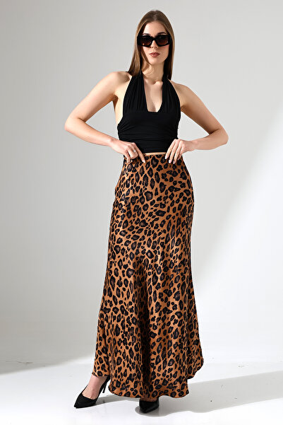 ensade Пола от сатен с леопардов принт