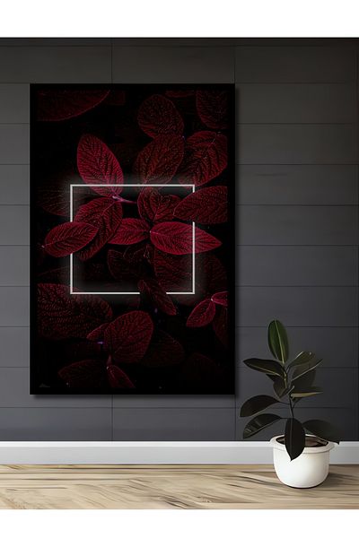 Teona Ahşap Frunze Roșii Decorative Lemn MDF Dreptunghi Acasă, Locul de Muncă Pictură Perete