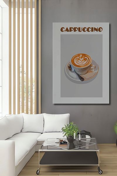 Teona Ahşap Cappuccino Art Lemn MDF Dreptunghi Decorativ Acasă, Locul de Muncă Pictură Perete