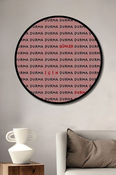 Teona Ahşap Stop For Nice Days Lemn MDF Rotund Decorativ Acasa, Locul de munca Pictura pe perete