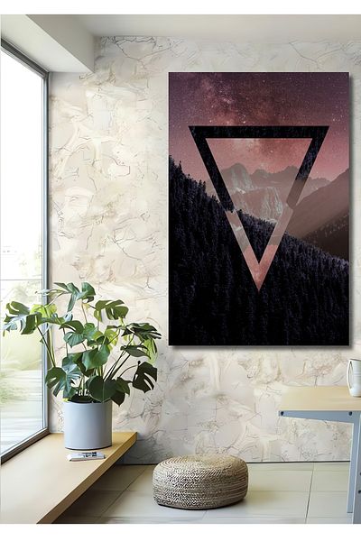 Teona Ahşap Geometric Abstract Lemn MDF Dreptunghi Decorativ Acasă, Locul de Muncă Pictură Perete