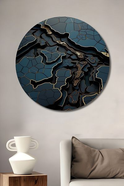 Teona Ahşap Modern Abstract Geometric Lemn MDF Rotund Decorativ Acasă, Locul de Muncă Pictură Murală