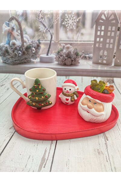 Desing gift box Noel Babalı, Yılbaşı Ağaçlı Fincan Seti Yeni Yıl Hediyesi
