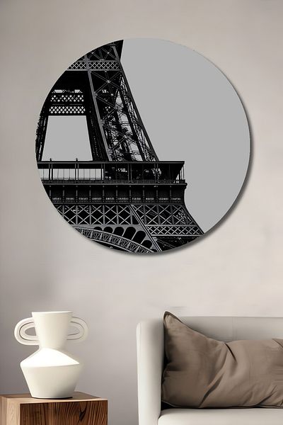 Teona Ahşap Turnul Eiffel din lemn MDF rotund decorativ pentru casa, pictura pe perete la locul de munca