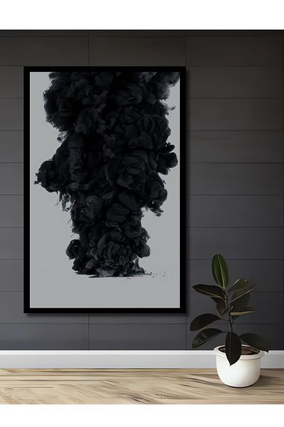 Teona Ahşap Negru Fum Abstract Decorativ Lemn MDF Dreptunghi Acasă, Locul de Muncă Pictură Perete