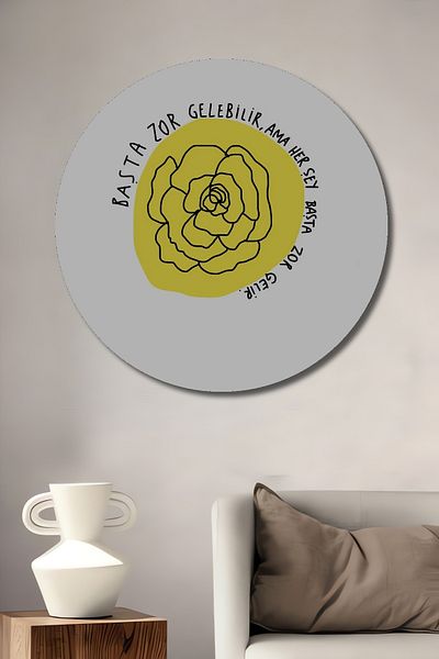 Teona Ahşap Basta poate fi dificil Citat inspirativ Decorativ din lemn MDF rotund pentru pictura de perete pentru loc de muncă