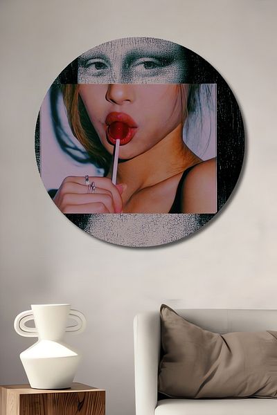 Teona Ahşap Mona Lisa Modern Pop Art Lemn MDF Rotund Decorativ Acasă, Locul de Muncă Pictură Murală