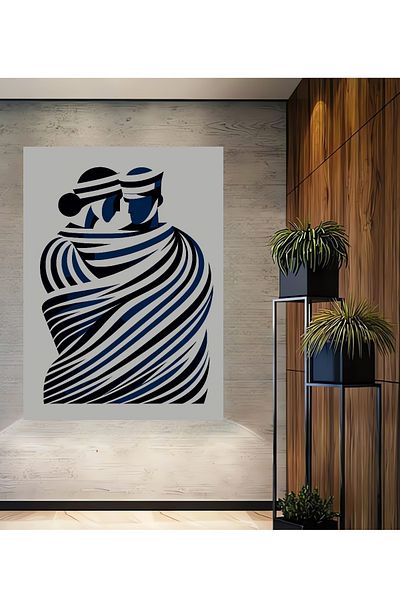 Teona Ahşap Perechi de dragoste abstracte Decorative din lemn MDF dreptunghiular pentru pictura de perete acasă, la locul de muncă