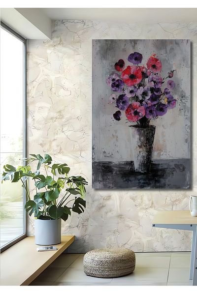 Teona Ahşap Buchet de flori colorate Decorativ din lemn MDF dreptunghiular pentru casa, locul de munca pictura pe perete