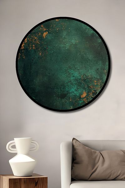 Teona Ahşap Cupru Verde Abstract Lemn MDF Rotund Decorativ Acasă, Locul de Muncă Pictură Perete