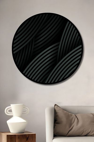 Teona Ahşap Model Geometric Modern Lemn MDF Rotund Decorativ Acasă, Locul de Muncă Pictură Perete
