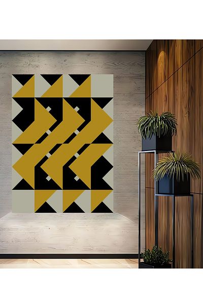 Teona Ahşap Model geometric decorativ din lemn MDF dreptunghiular pentru pictura de perete acasa, loc de munca