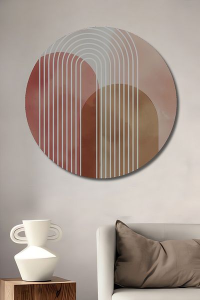 Teona Ahşap Abstract Geometric Pastel Lemn MDF Rotund Decorativ Acasă, Locul de Muncă Pictură Perete
