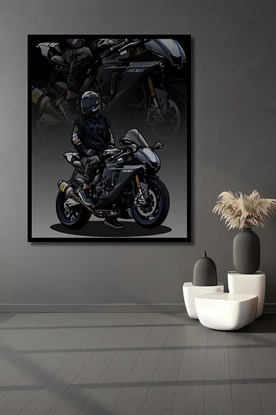 Teona Ahşap Motocicletă Passion Decorativ Lemn MDF Dreptunghi Acasă, Locul de Muncă Pictură Perete