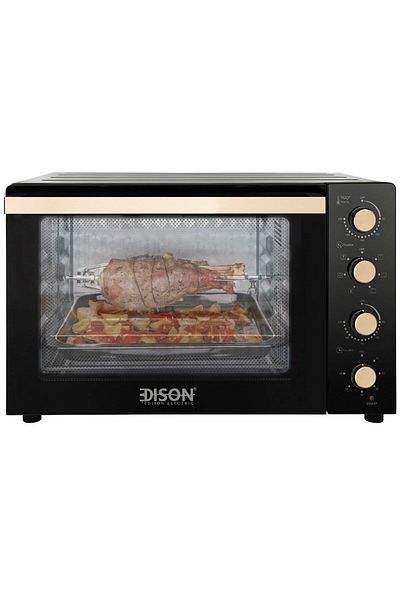 Edison double glass electric oven black