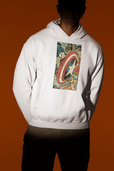 SEVBANO Vintage Captain America Printed Unisex Oversize Hoodie