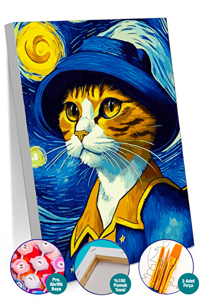 Picasso World Hobby Art Sayılarla Boyama Numaralı Tuval Seti Fırça Boya Dahil...