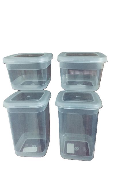ORGANİZERS Clear Storage Container Set of 4 & 2*600Ml-2*1300Ml