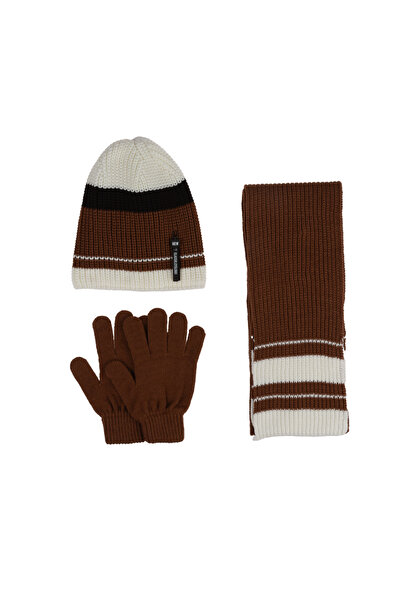 Kitti طقم 3 قطع للرجال من عمر 9 إلى 15 عامًا - طقم وشاح من الصوف وقفازات وقبعة