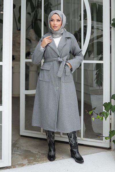 MİSSKAYLE Gray Stamp Coat - Cover Detailed