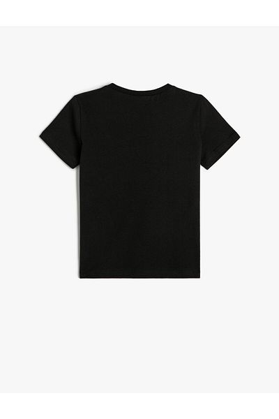 Koton Tricou mânecă scurtă Decolteu Crew Slogan Imprimat Bumbac