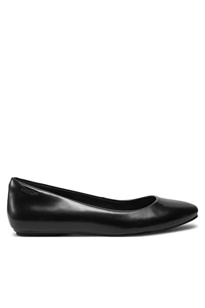 Calvin Klein Kadın Düz Taban Oval Burunlu Deri Siyah Babet HW0HW02449-BEH