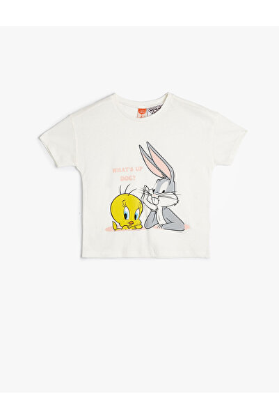 Koton تي شيرت Tweety and Bugs Bunny مرخص من القطن بأكمام قصيرة