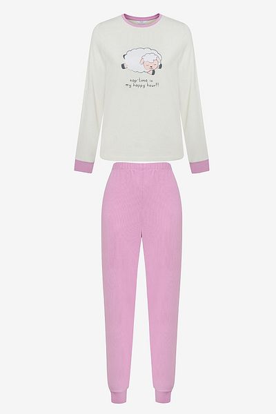 Penti Nap Time Thermal Lilac Pants Pajama Set