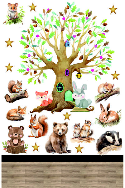 Göktuğ Hediyelik Autocolant de perete pentru camera copiilor Casă în copac a ...