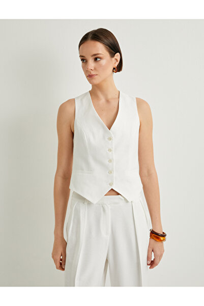 Koton Μίνι τσέπη με κουμπιά με λαιμόκοψη V με λεπτομέρεια