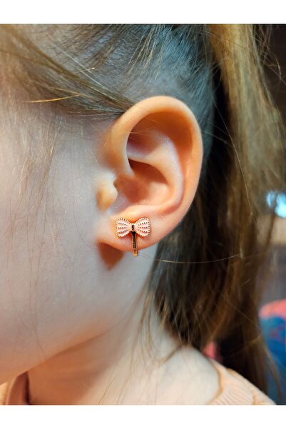 SMCHOME Mıknatıslı Pembe Kurdela Çocuk Küpe