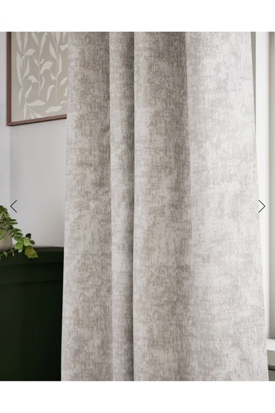 Evcimenhome ΝΕΟ προϊόν Ρουστίκ κουρτίνα με μεταλλικό δακτύλιο 230cmX230cm χρώμα πινέλου: γκρι πάνω από εκρού