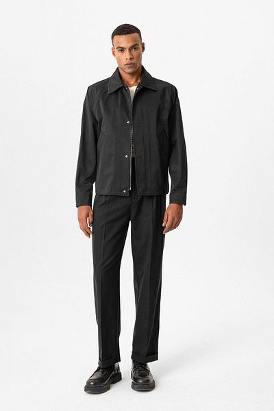 Antioch Black Crop Fit Spring Men's Coat