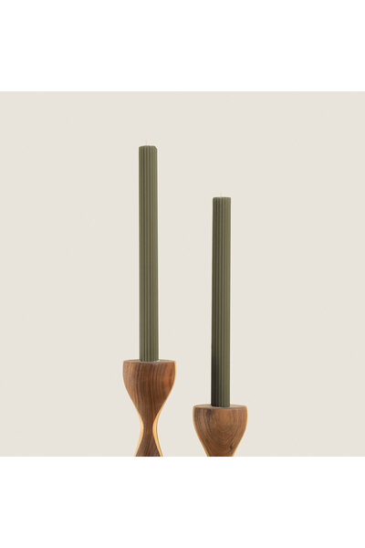 Chakra 2'Li Helen Sütun Şamdan Haki Haki