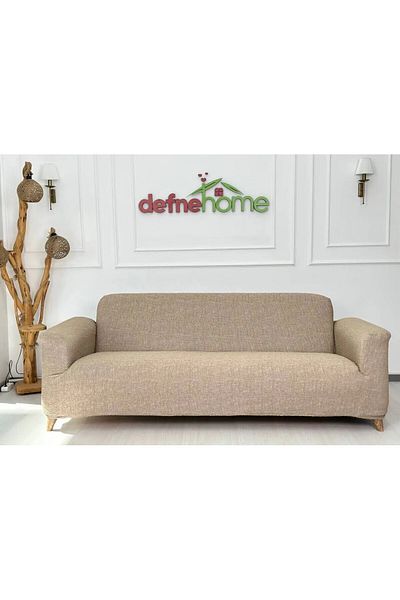 Defne Home Upholstery Fabric Plain Linen Elastic Non Slip 3311 Set Seat Cover